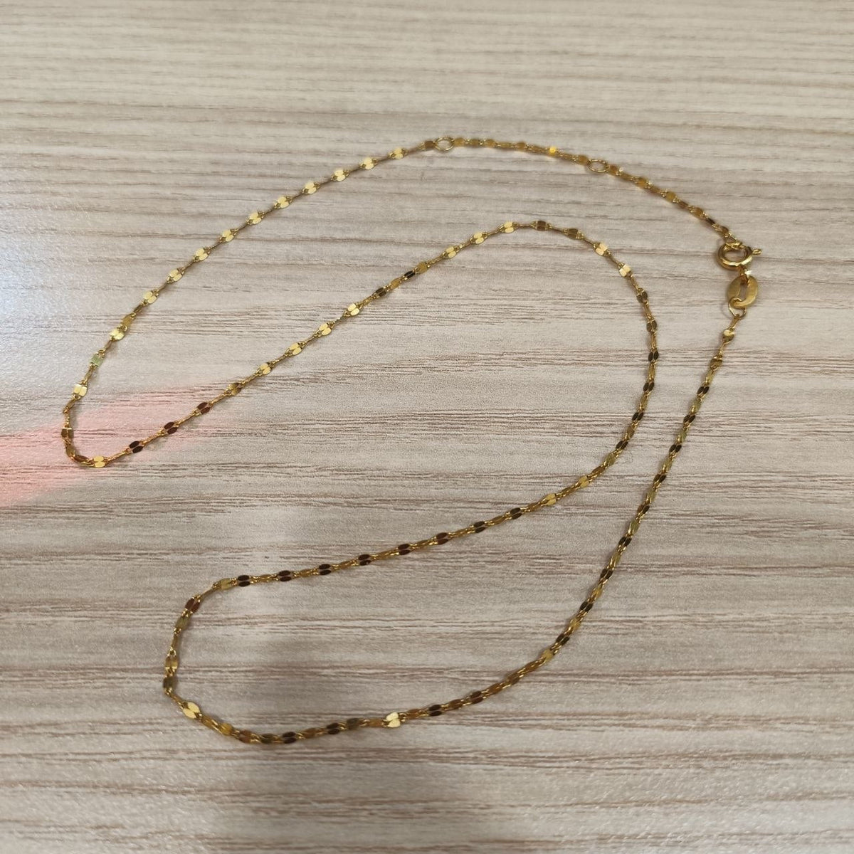999 silver gold-plated adjustable necklace displayed in full