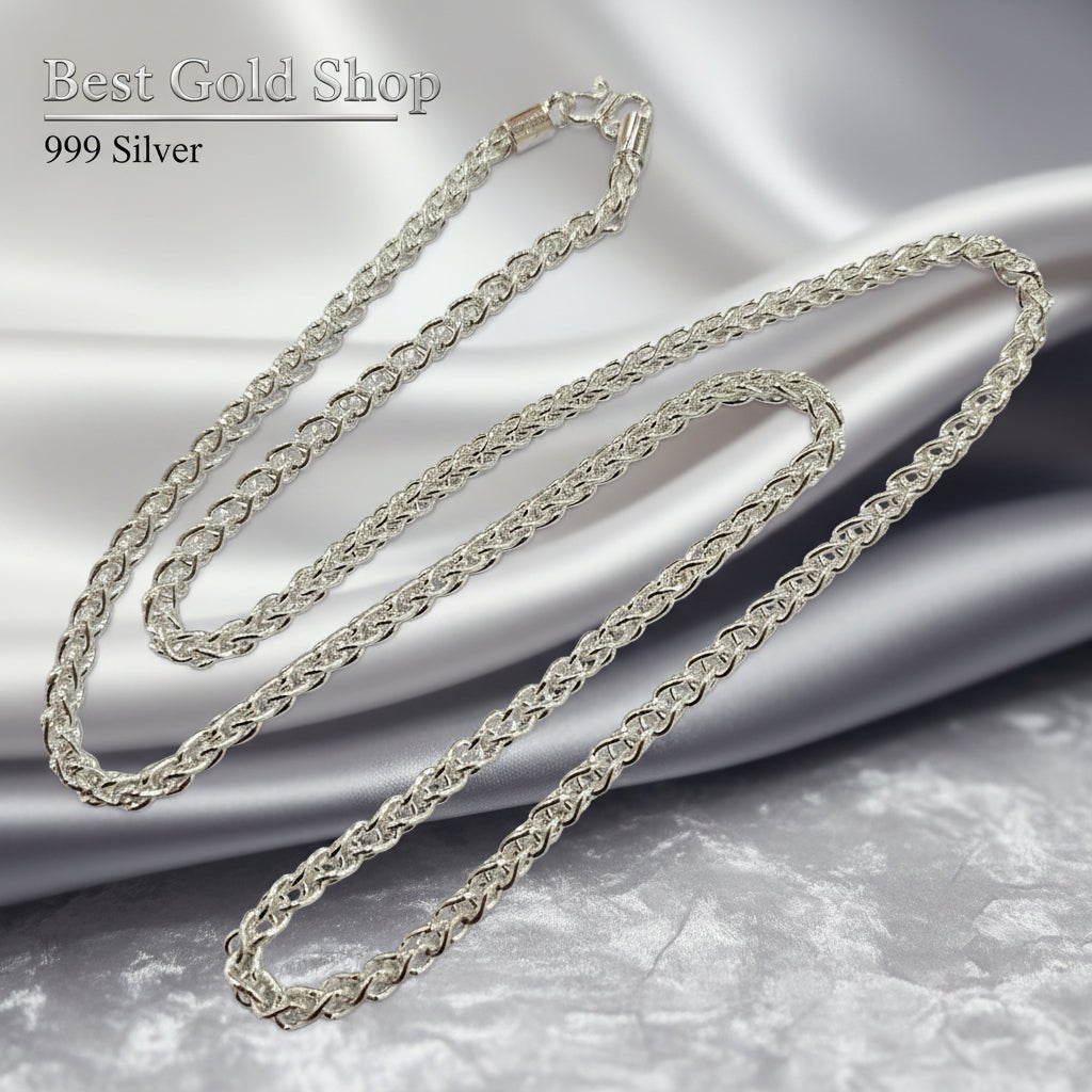 999 Silver (24K) Silver Spike Necklace Bracelet for WomenBraceletsBest Gold Shop