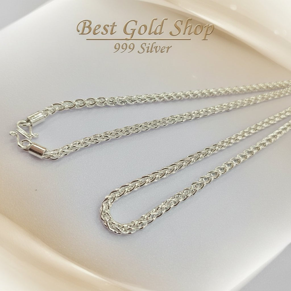 999 Silver (24K) Silver Spike Necklace Bracelet for WomenBraceletsBest Gold Shop