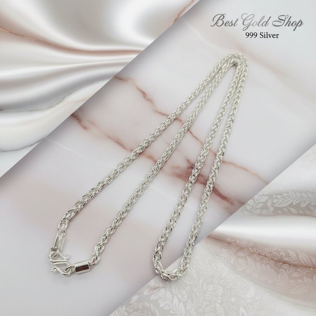 999 Silver (24K) Silver Spike Necklace Bracelet for WomenBraceletsBest Gold Shop
