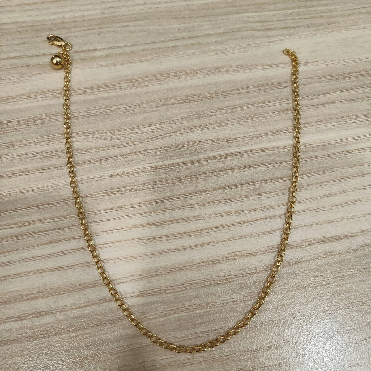 916 Gold Round Link Bell Anklet | Classic 22K Gold