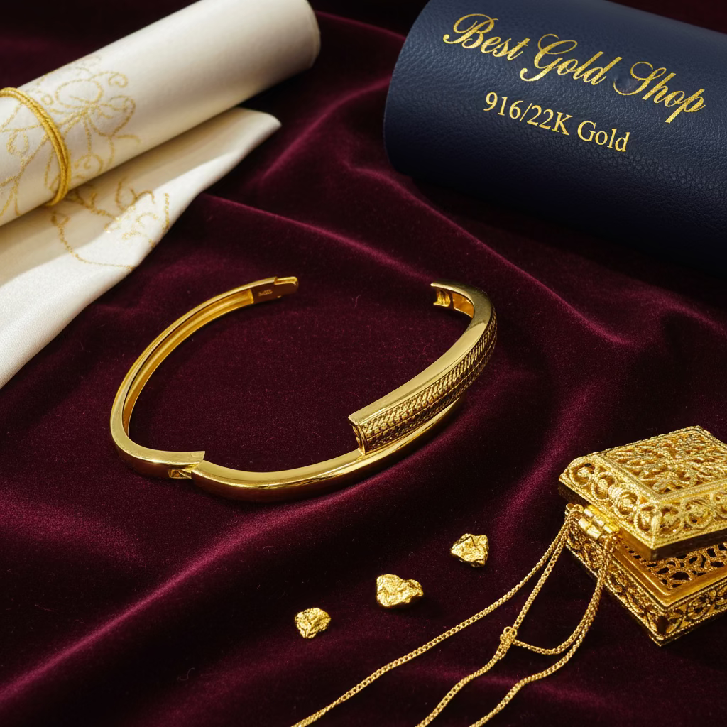 22K / 916 Gold Cuff Bangle by Best Gold ShopBraceletsBest Gold Shop