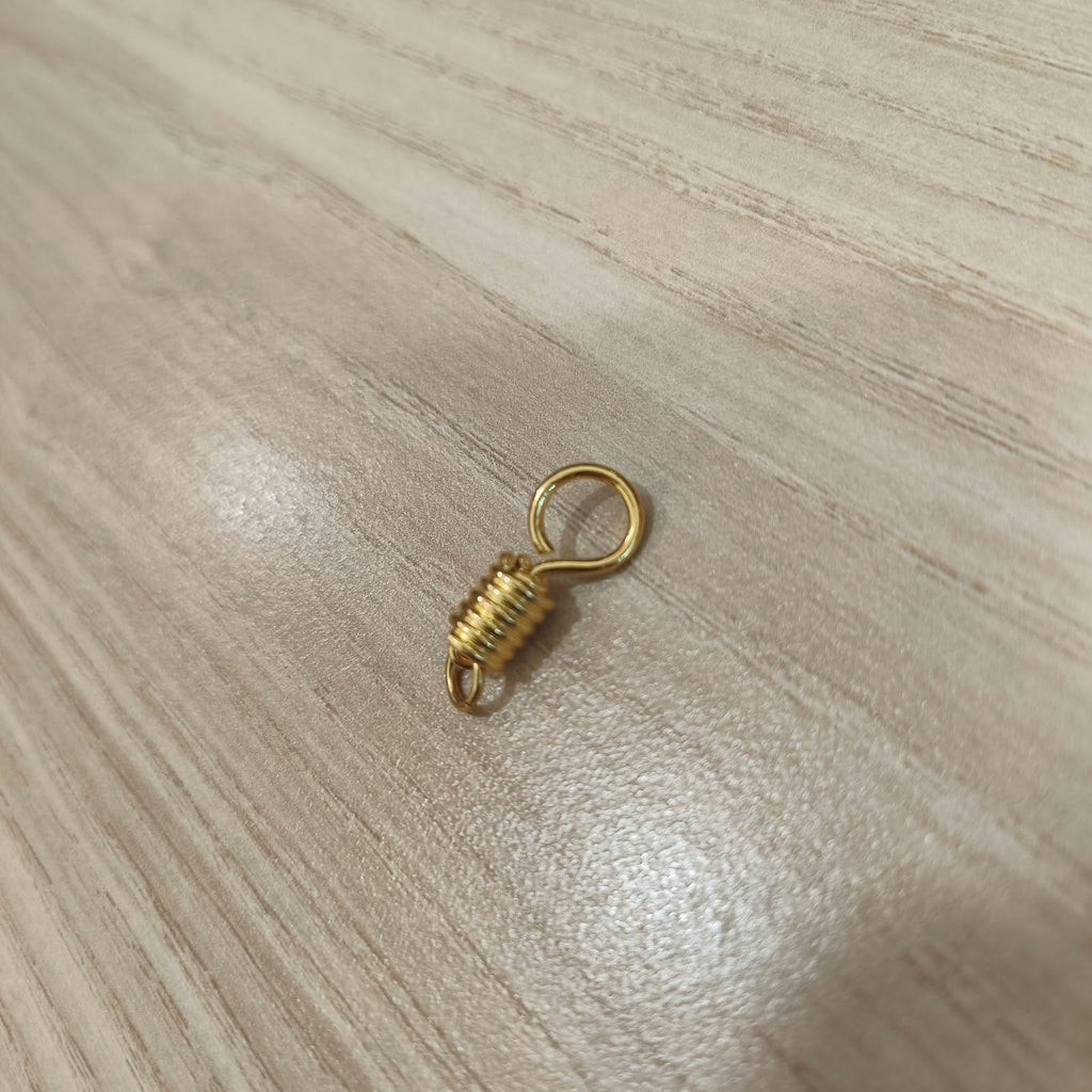 916 Gold Plain Coil Pendant Pin Connector – 2cm