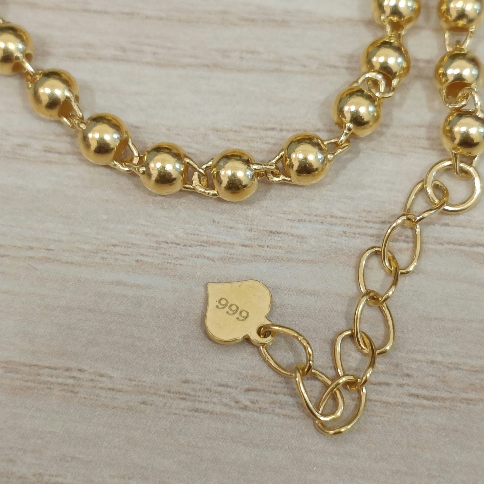 999 Gold Beads Pixiu Bracelet | 24K Gold Lucky Wealth Design