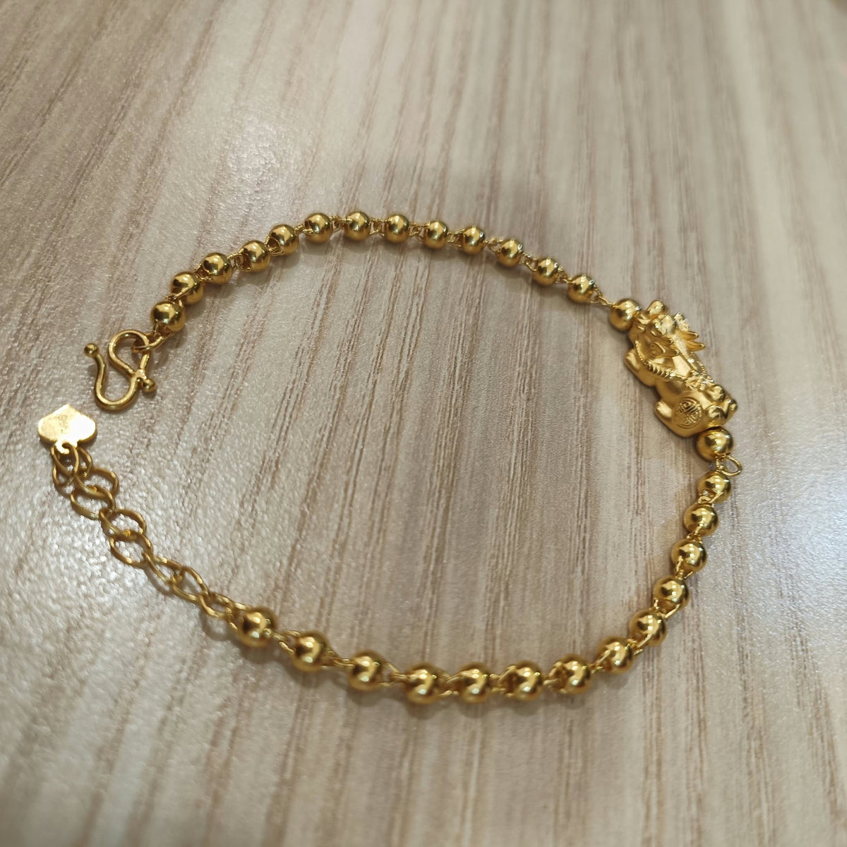 999 Gold Beads Pixiu Bracelet | 24K Gold Lucky Wealth Design