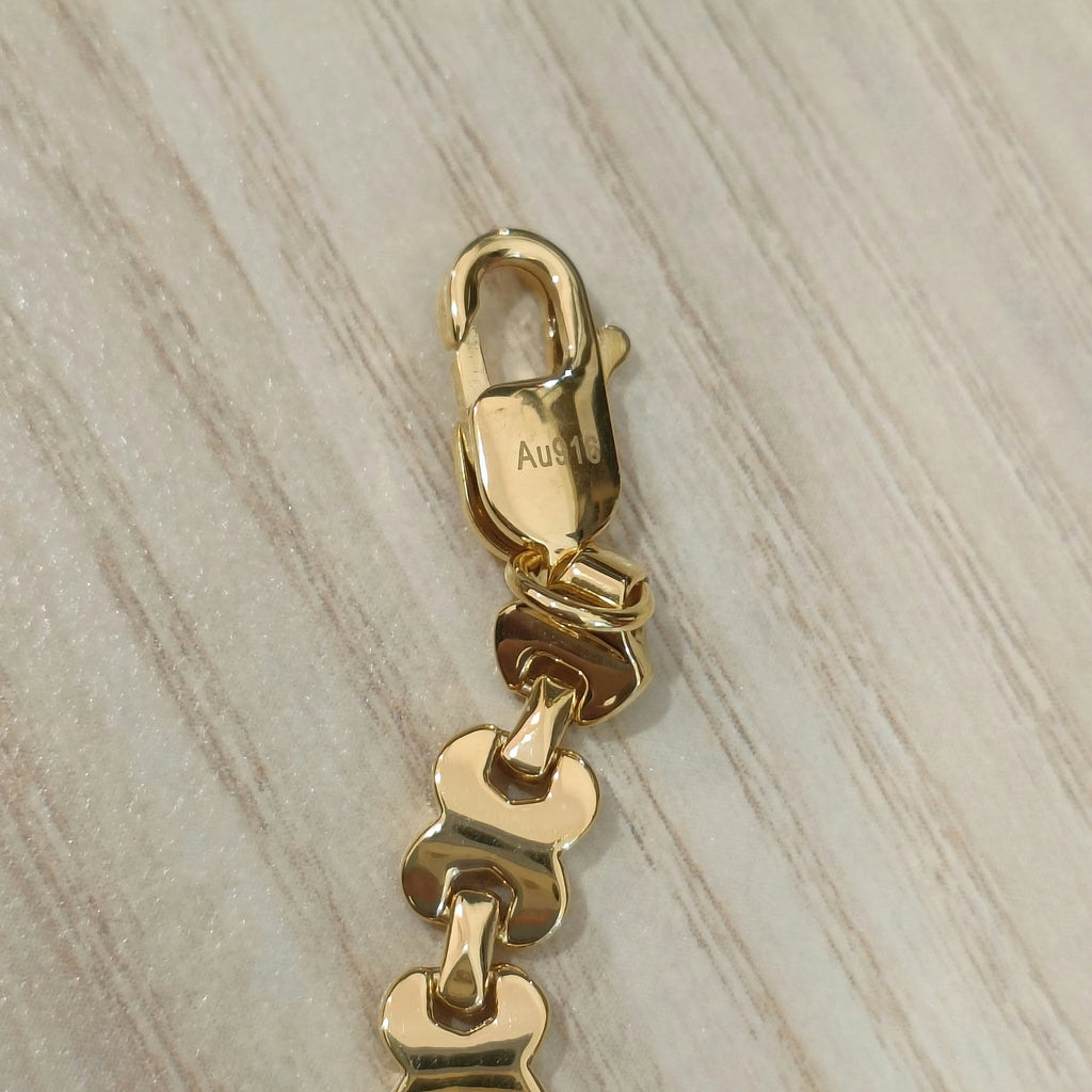 916 Gold Geometric Bracelet | Modern 22K Gold Design