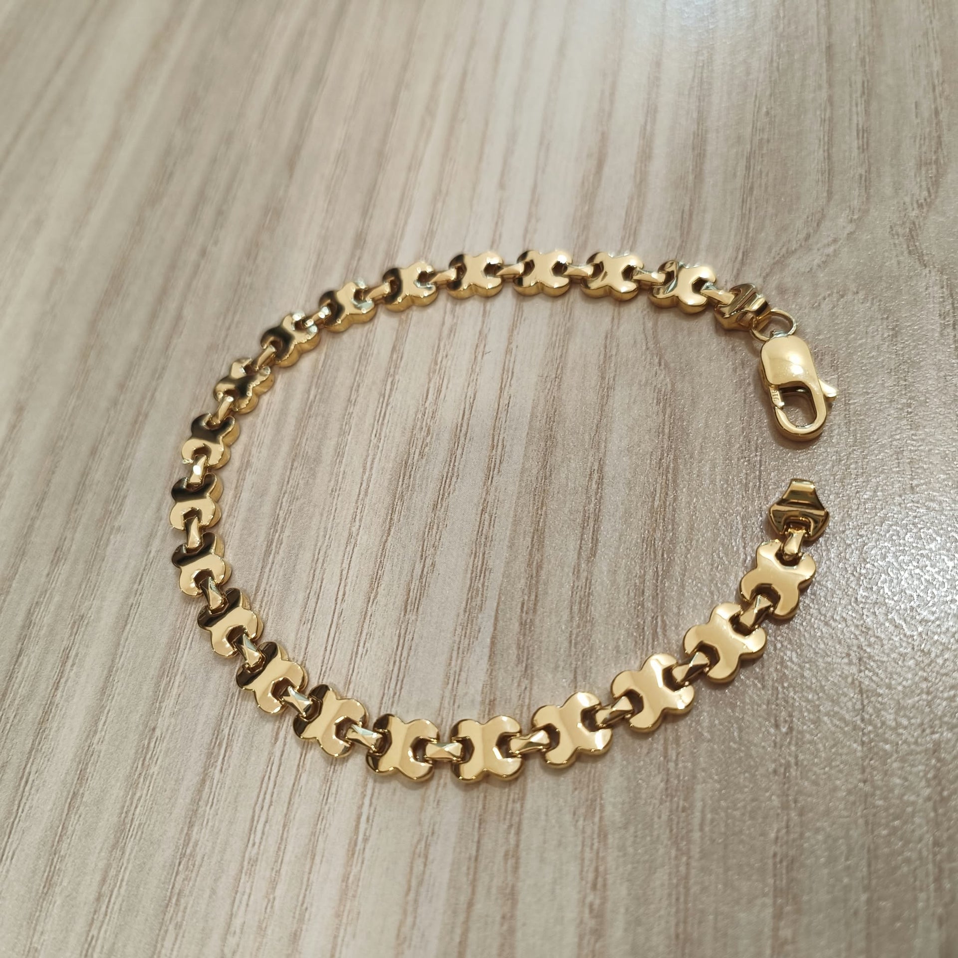 916 Gold Geometric Bracelet | Modern 22K Gold Design