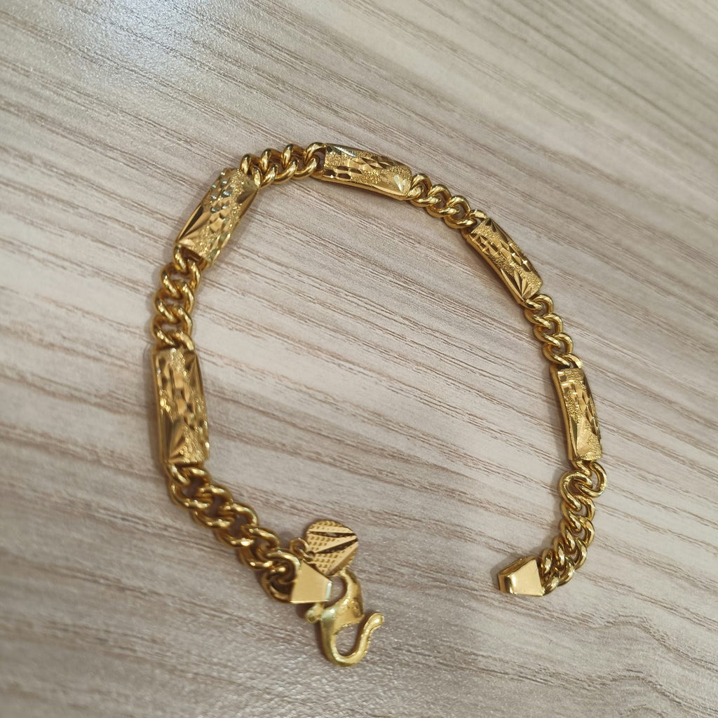 916 gold fishbone tube bracelet in 22K yellow gold - view 4
