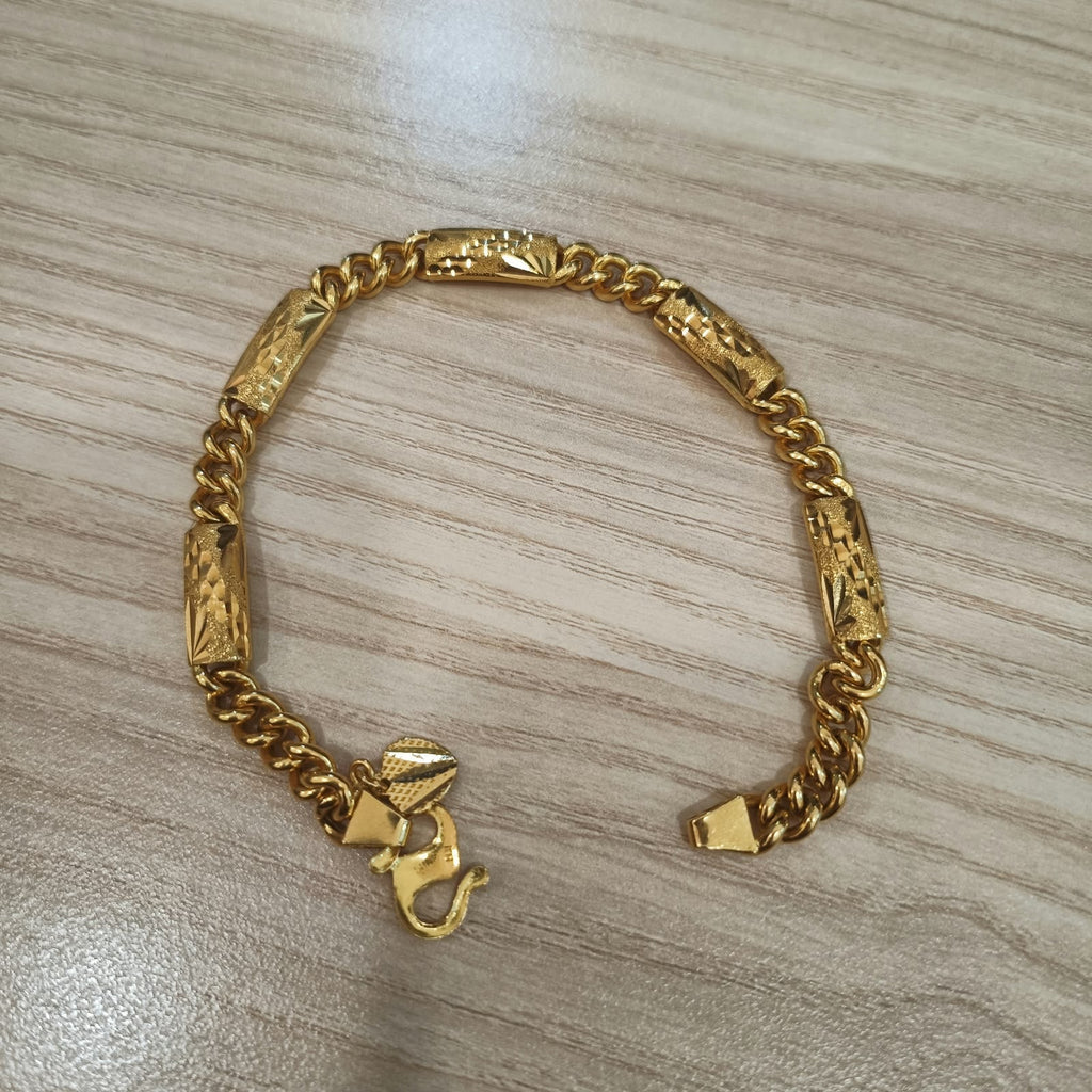 916 gold fishbone tube bracelet in 22K yellow gold - view 5
