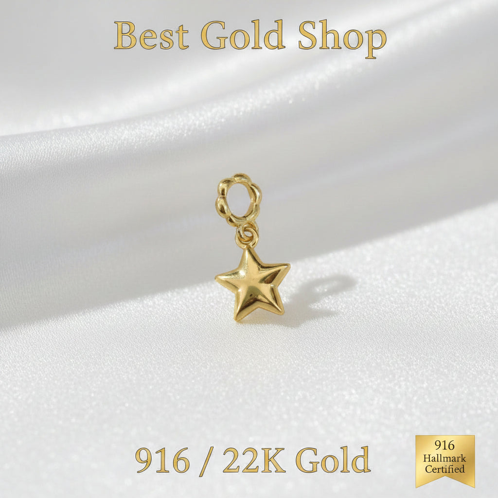 22K / 916 Gold Lightweight Pendants & Charms – 0.13g to 0.25g