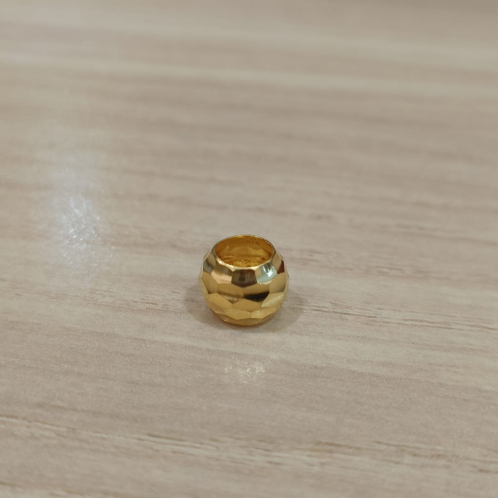 916 Gold Cutting Ball Charm | Faceted 22K Bead Design