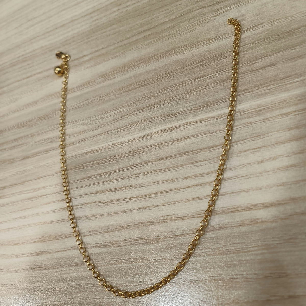 916 Gold Round Link Bell Anklet | Classic 22K Gold