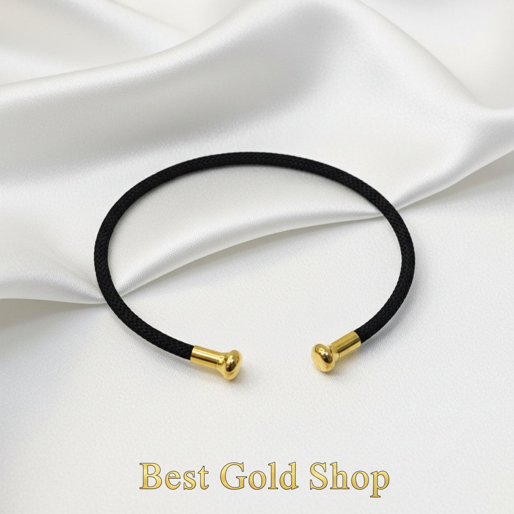 Adjustable Charm Bangle – Premium Stainless Steel Chrome (Yellow Gold Color)BraceletsBest Gold Shop
