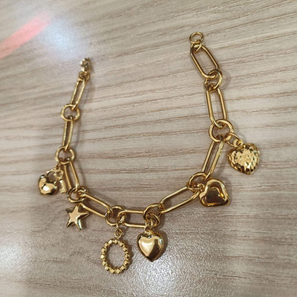 916 gold anchor bracelet charm details, BR26764