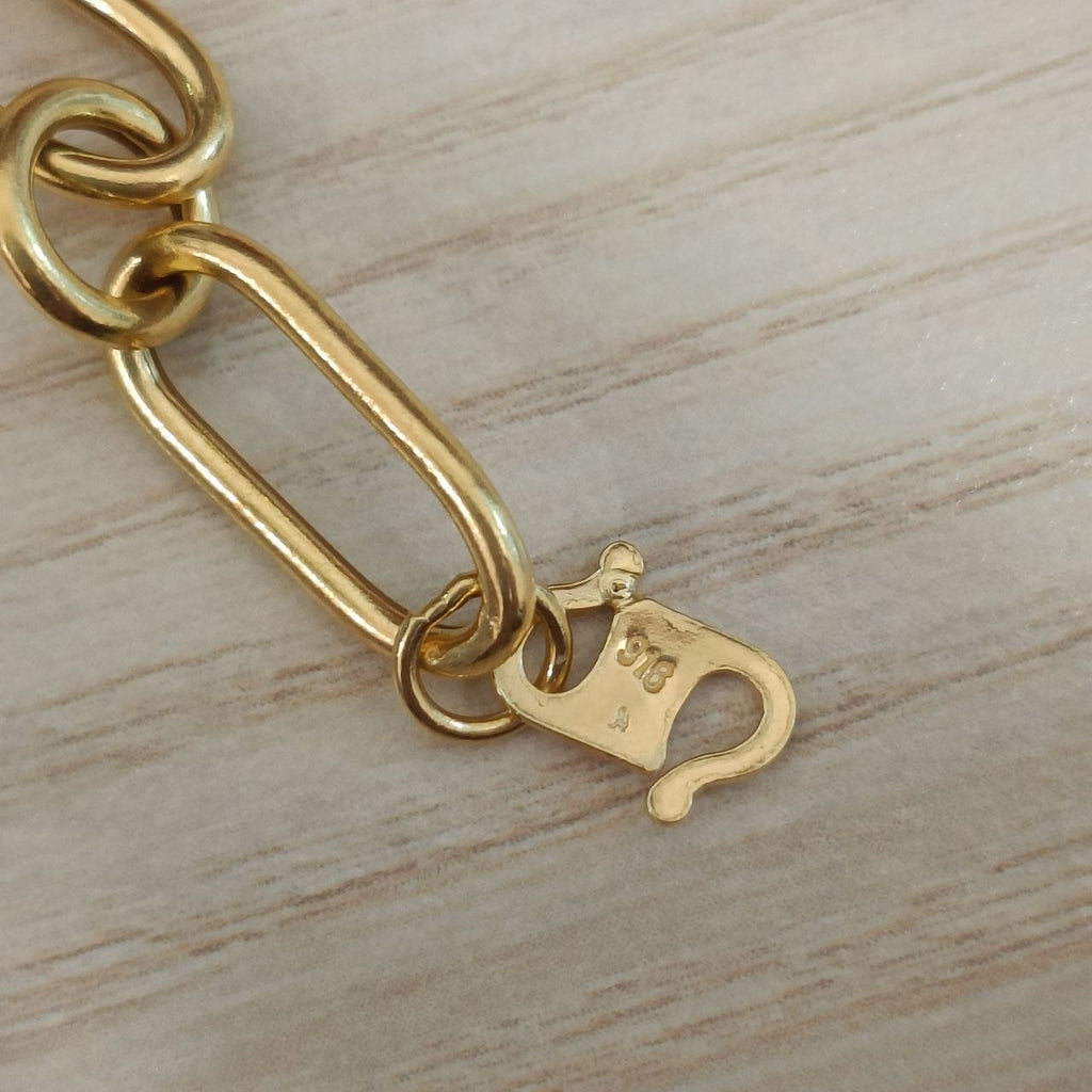 916 gold hallmark and clasp on anchor bracelet, BR26765