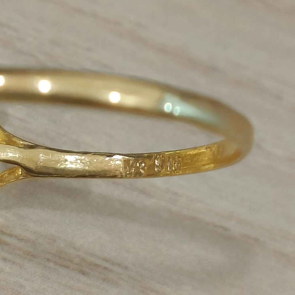 916 Gold Two-Tone Lotus Ring | Elegant 22K Gold Design