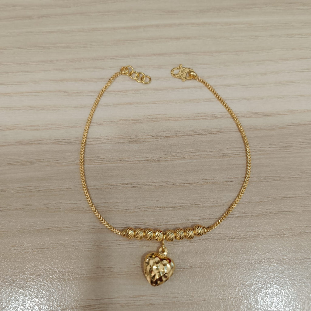 916 Gold Flat Bead Bracelet | Adjustable 22K Gold Design