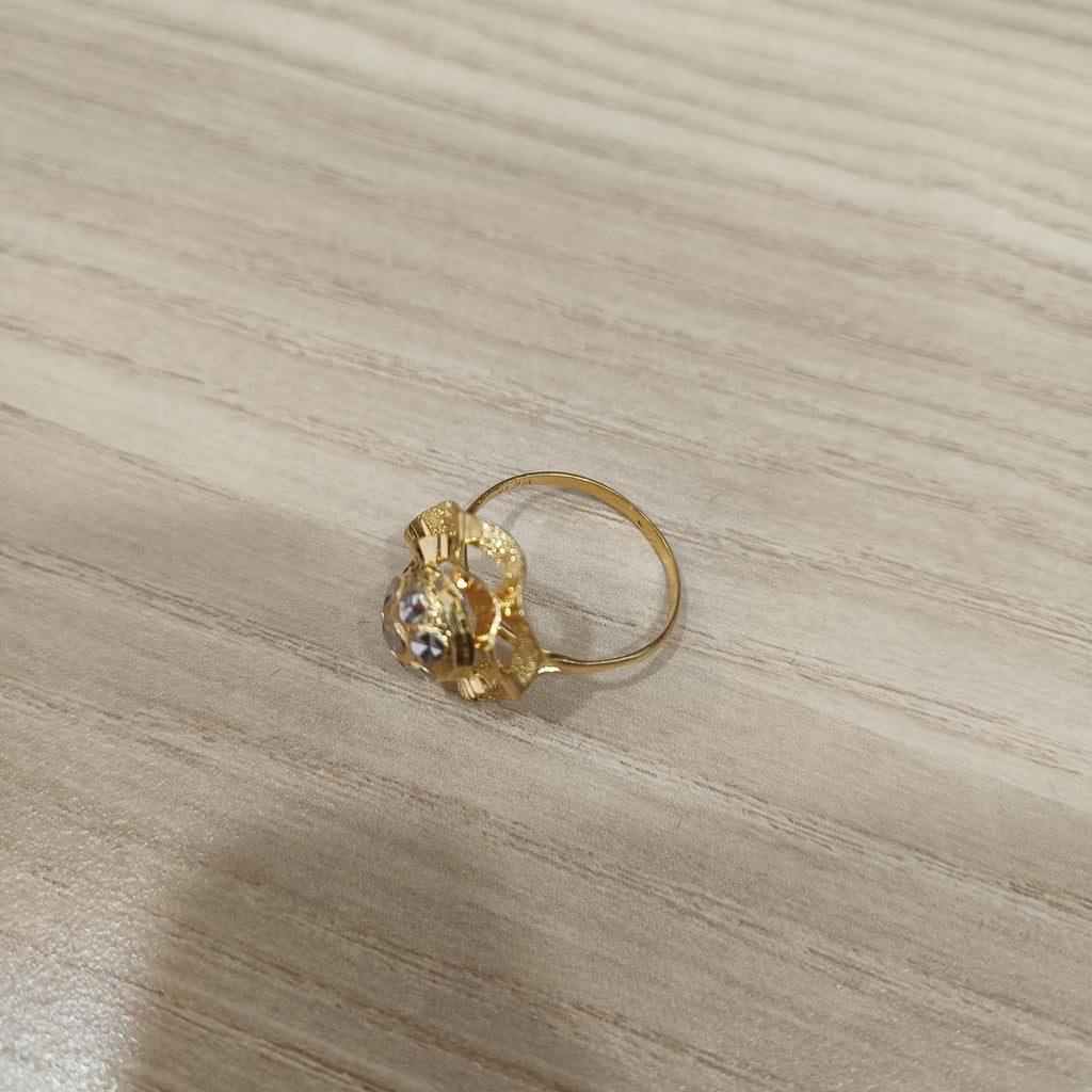 916 Gold Two-Tone Lotus Ring | Elegant 22K Gold Design