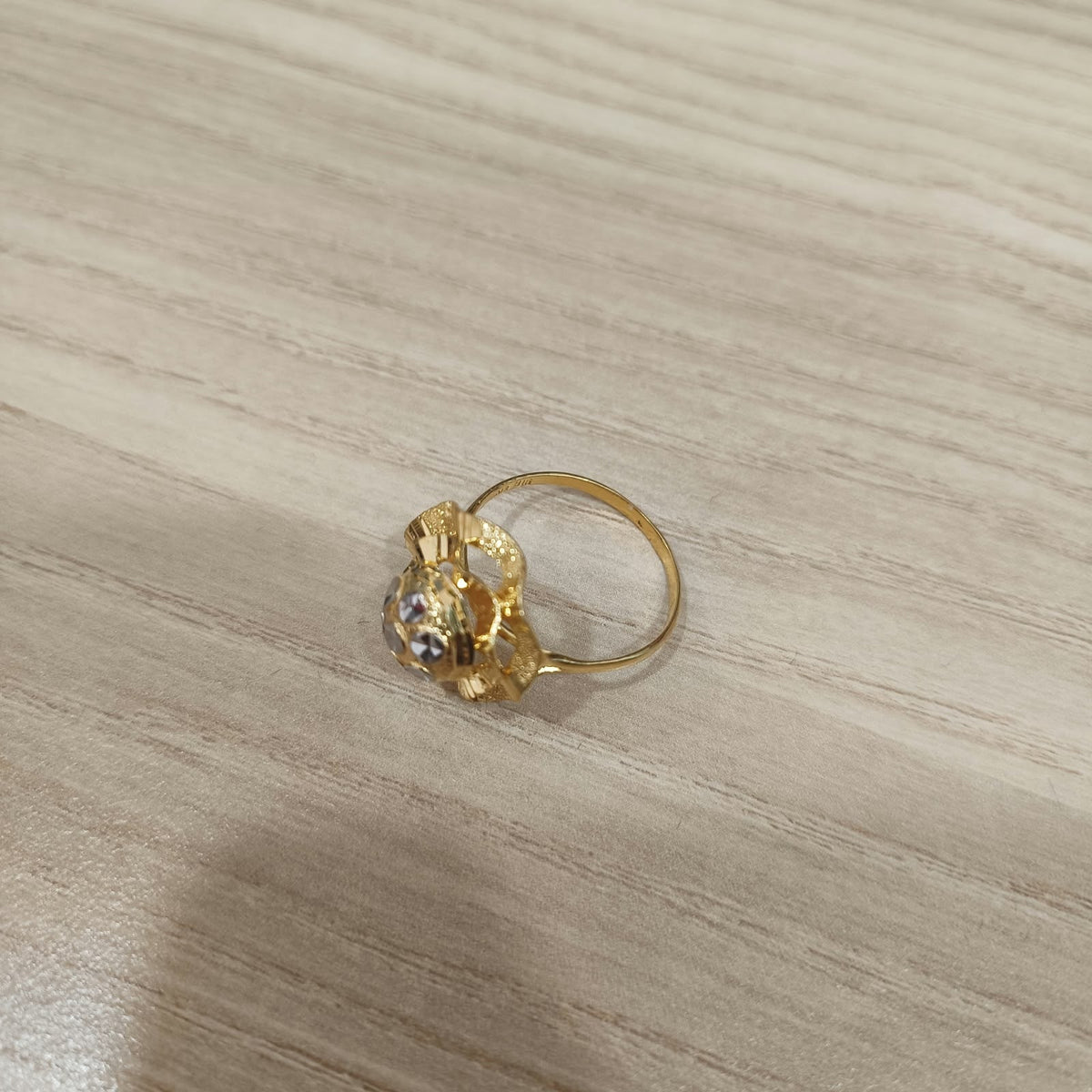 916 Gold Two-Tone Lotus Ring | Elegant 22K Gold Design
