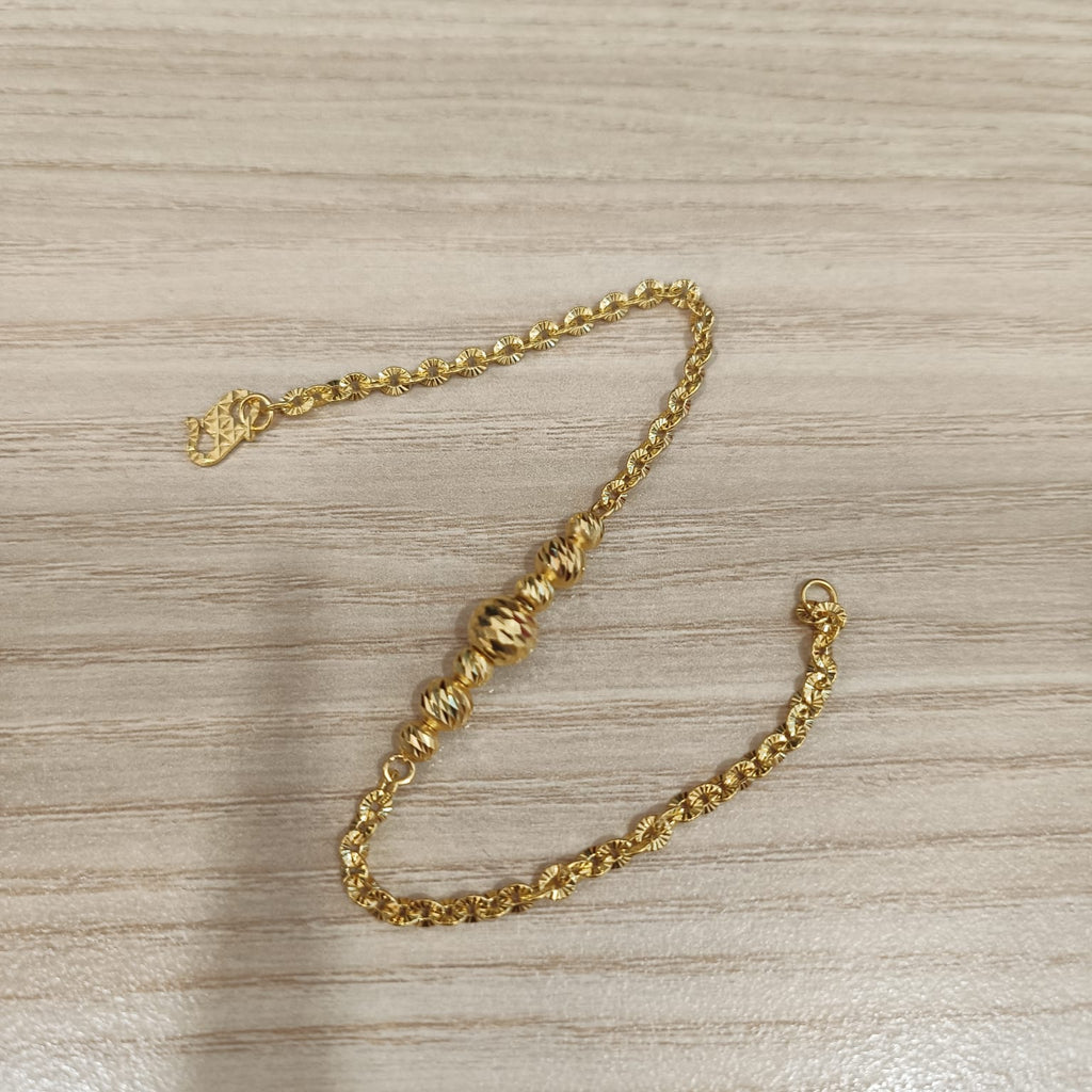 916 Gold Sunflower Bead Bracelet | Elegant 22K Gold Design