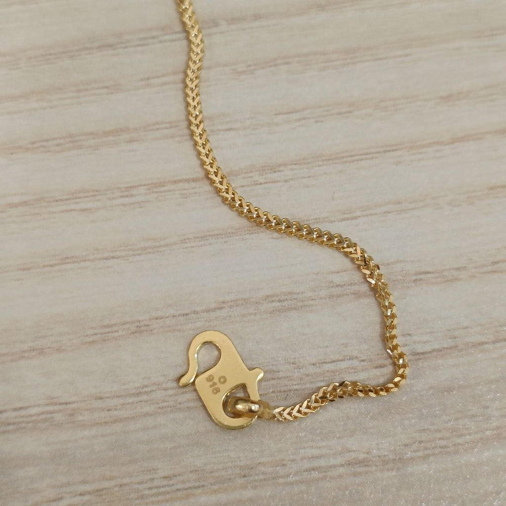 916 Gold Flat Bead Bracelet | Adjustable 22K Gold Design