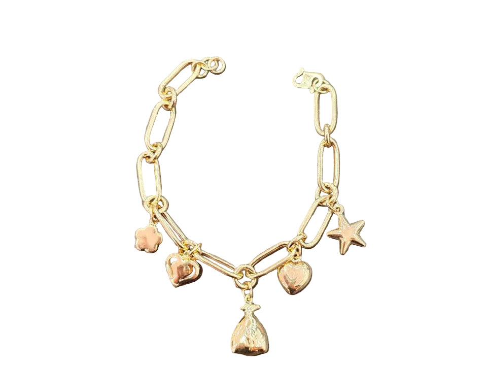 Earlier anchor link charm bracelet design on white, shown for reference only; charm arrangement differs from current variants