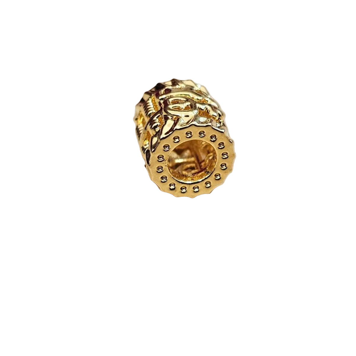 Guild Bullion 916 gold barrel bead; collection design reference. Check selector for current options and availability.