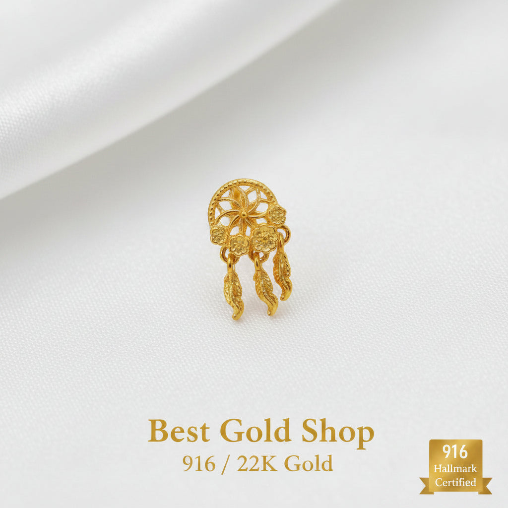 Guild Bullion 916 gold dreamcatcher charm; collection design reference. Check selector for current options and availability.