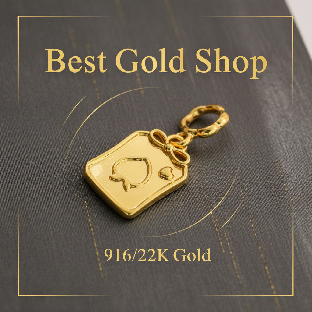 Guild Bullion 916 gold rectangular animal motif charm; collection design reference. Check selector for current options and availability.