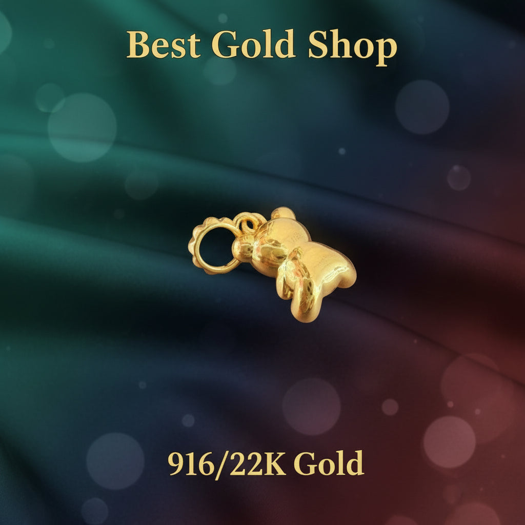 Guild Bullion 916 gold bow charm; collection design reference. Check selector for current options and availability.