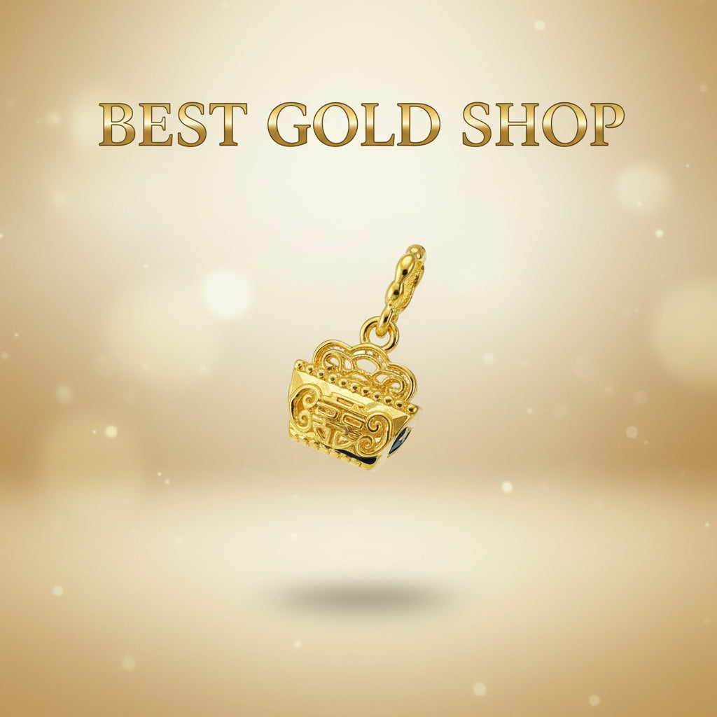 Guild Bullion 916 gold textured handbag charm; collection design reference. Check selector for current options and availability.