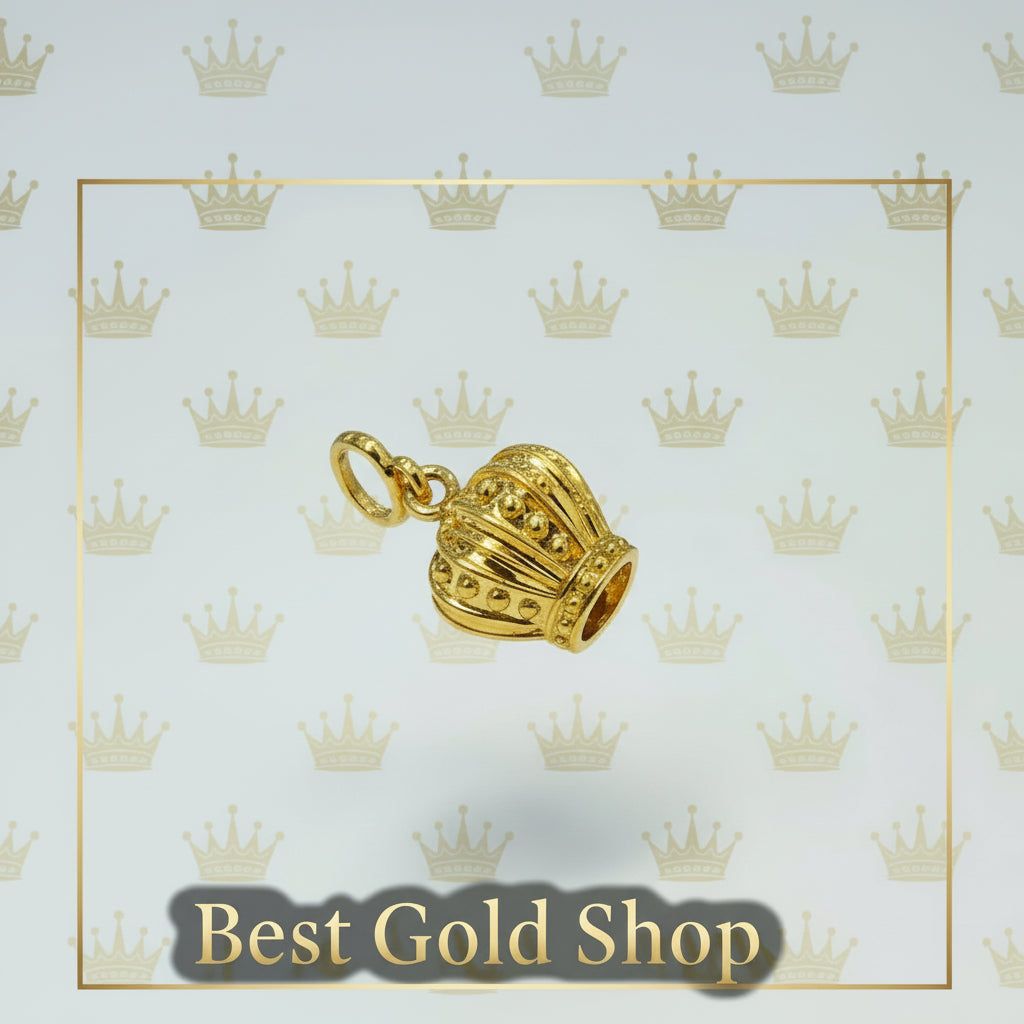Guild Bullion 916 gold openwork sphere charm; collection design reference. Check selector for current options and availability.