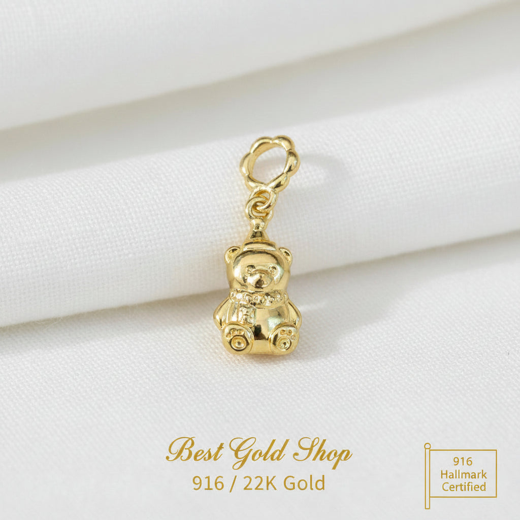 Guild Bullion 916 gold owl figure charm; collection design reference. Check selector for current options and availability.