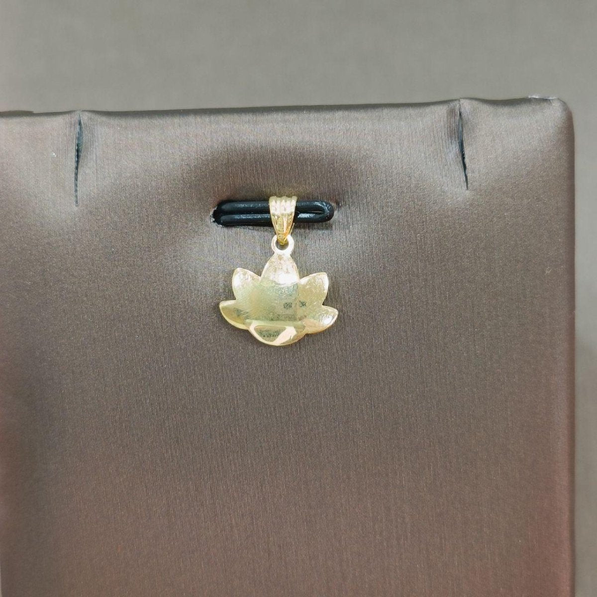 Reverse view of the 916 gold lotus flower pendant