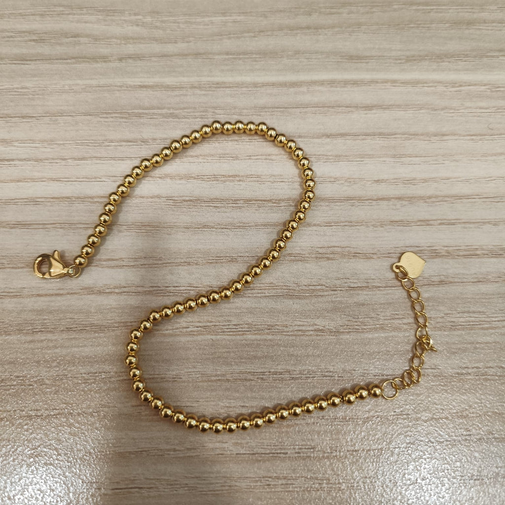 916 Gold Bead Bracelet | Adjustable 22K Gold Design