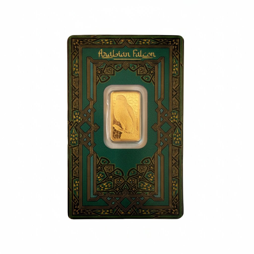 PAMP Suisse 5g gold bar displayed in its certified assay card.