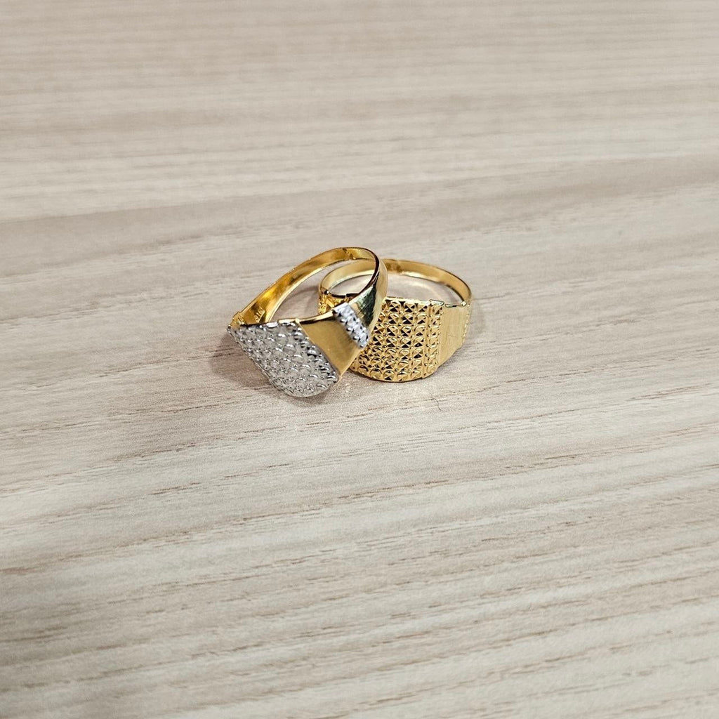 916 Gold Nuggets Ring Full Gold Feather Light