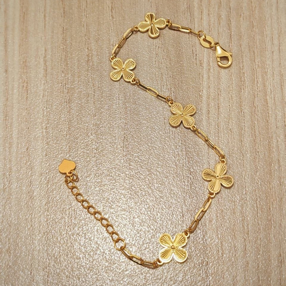 916 Gold Rainbow Leaf Bracelet | Elegant Nature-Inspired Design