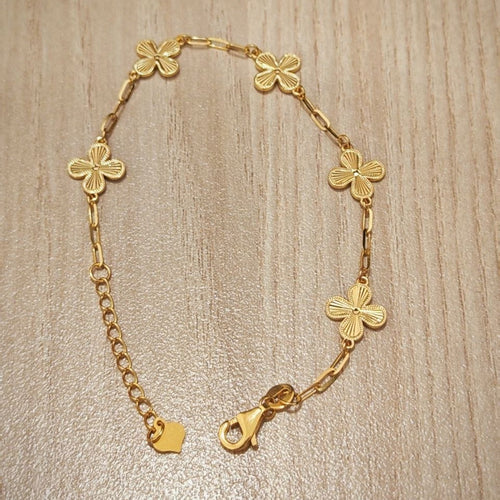 916 Gold Petal Link Bracelet | Elegant Floral-Inspired Design