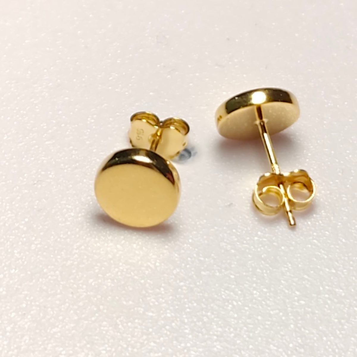 916 Gold Shiny Flat Earrings | Elegant 22K Gold Design