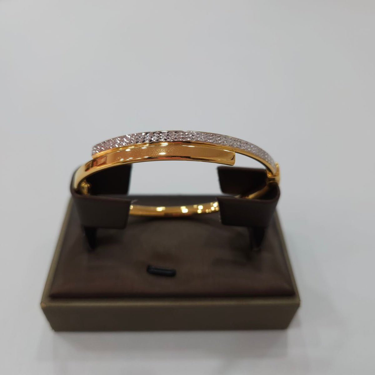 22k / 916 Gold Sparkling Dual Row Bangle Dual Tone