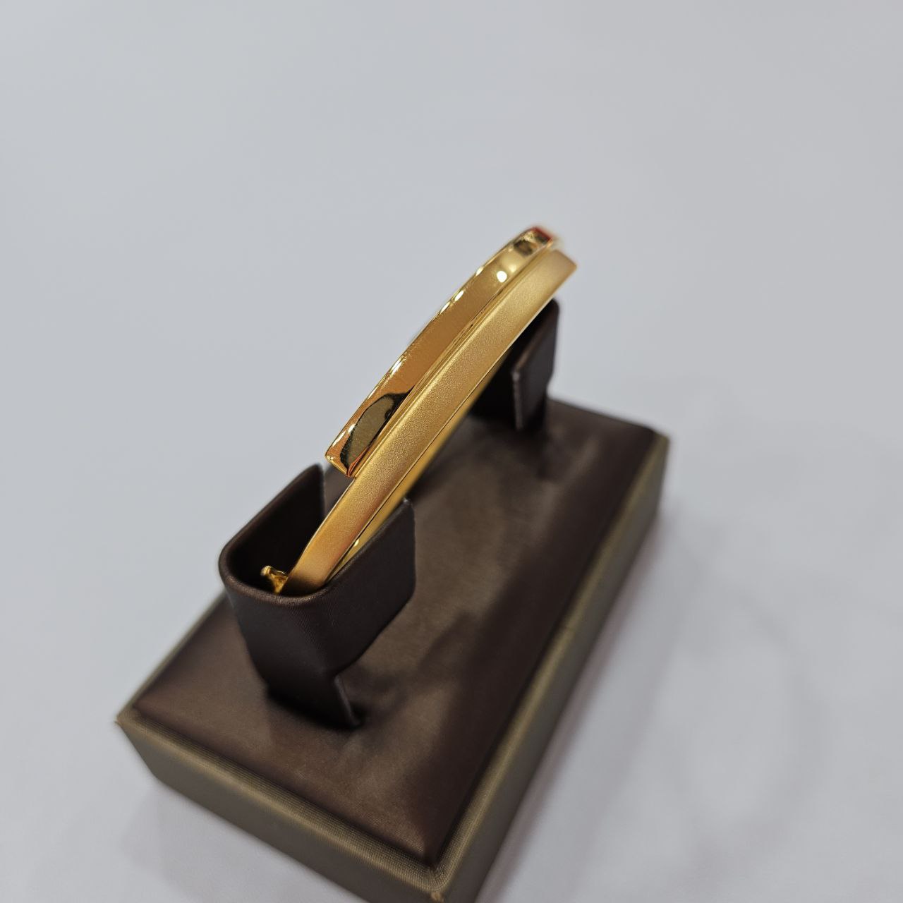 22K/916 Gold Matt Dual Row Bangle - Simple Design