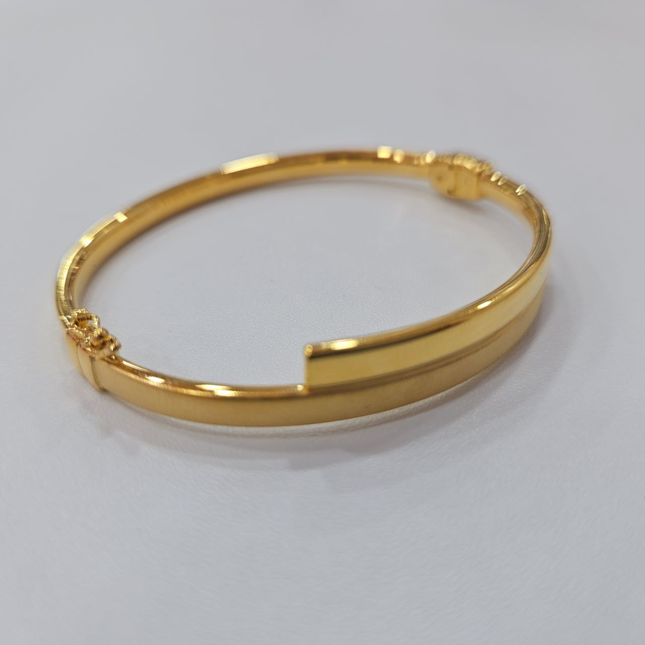 22K/916 Gold Matt Dual Row Bangle - Simple Design