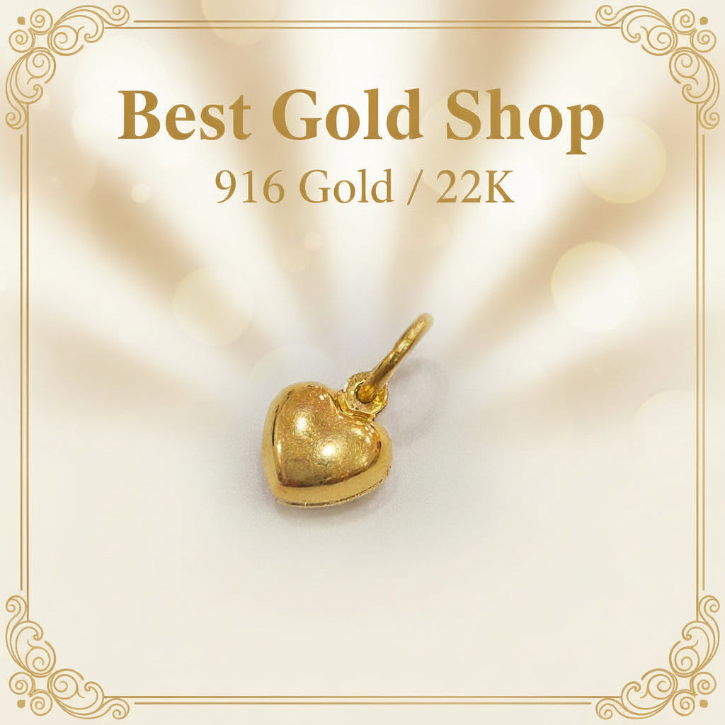 22k / 916 Gold Heart Necklace By Best Gold Shop - Best Gold Shop 22k gold 22k gold chain 22k gold necklace Charms & Pendants