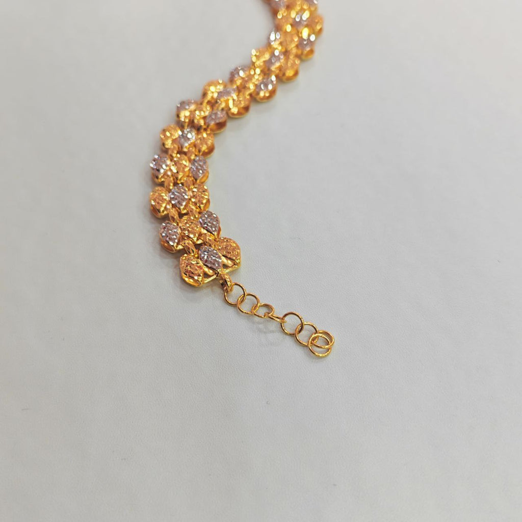 916 Gold Fancy Bracelet – 2 Tone, Lightweight & Wide