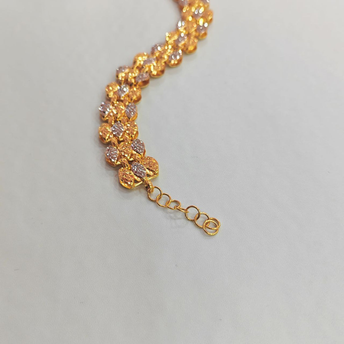 916 Gold Fancy Bracelet – 2 Tone, Lightweight & Wide