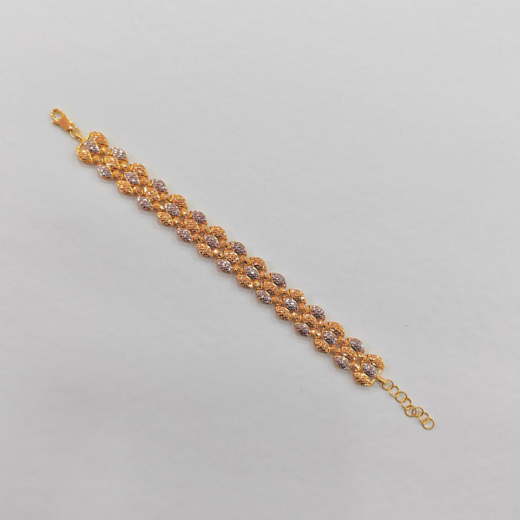 916 Gold Fancy Bracelet – 2 Tone, Lightweight & Wide