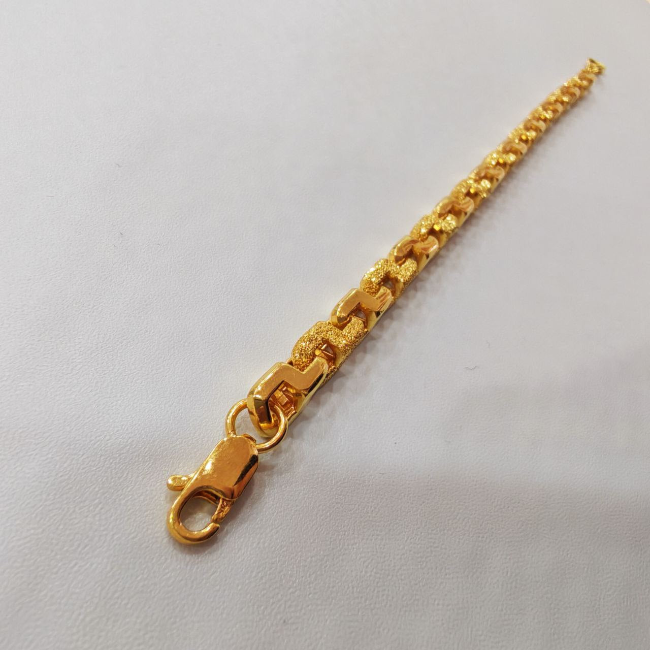 916 Gold Solid Bold Sandy Wanzi Bracelet