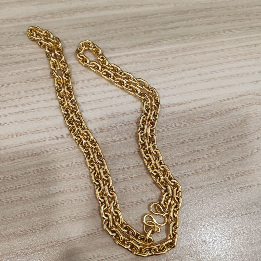 916 Gold Hollow Wanzi Chain | Lightweight 22K Gold Necklace