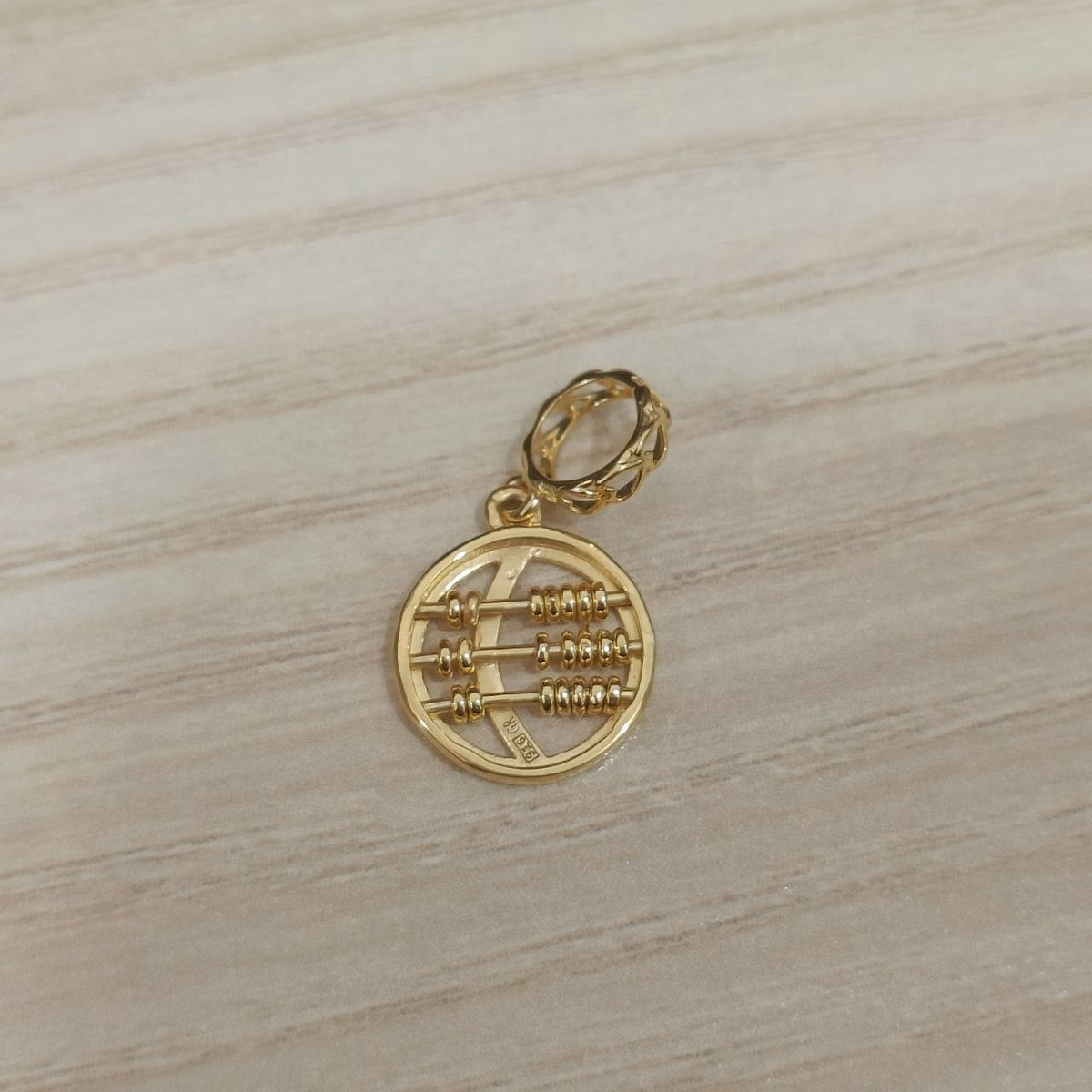 916 Gold Round Abacus Pendant | Classic 22K Gold Design